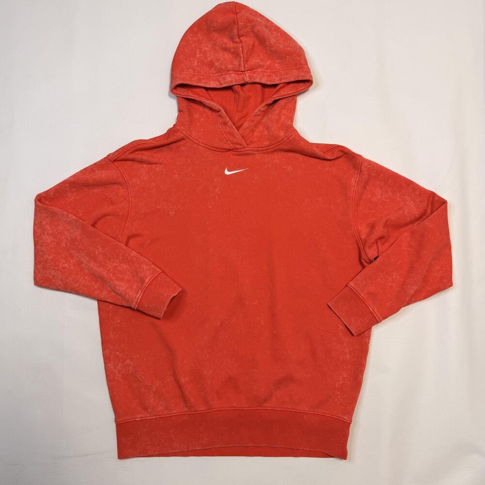 Nike Tracksuit Hoodie Sweatpants Set Womens XS Red Orange Fleece Jogger 2 Piece - Picture 2 of 14